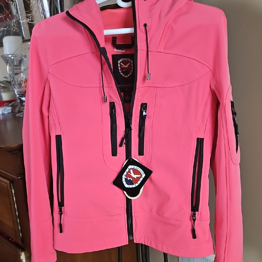 Coral Shell Jacket. 1 Madison Expedition. Women's Size S. W/ 7% Spandex Stretch